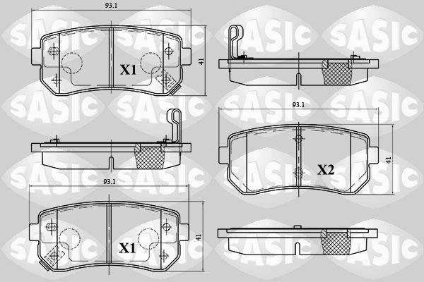 SASIC 6216097 Kit pastiglie freno, Freno a disco