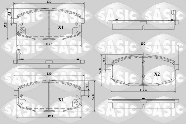 SASIC 6216125 Kit pastiglie freno, Freno a disco-Kit pastiglie freno, Freno a disco-Ricambi Euro