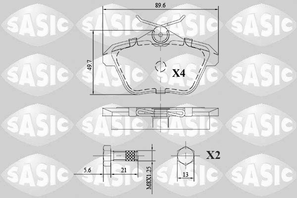 SASIC 6216128 Kit pastiglie freno, Freno a disco-Kit pastiglie freno, Freno a disco-Ricambi Euro