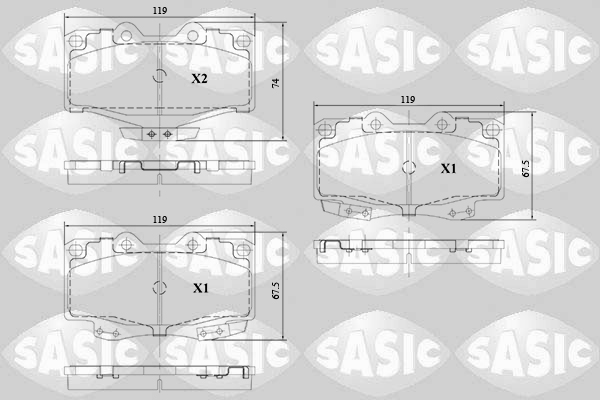 SASIC 6216129 Kit pastiglie freno, Freno a disco