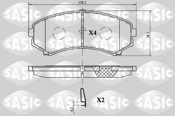 SASIC 6216138 Kit pastiglie freno, Freno a disco