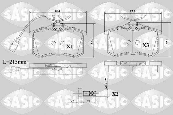 SASIC 6216140 Kit pastiglie freno, Freno a disco-Kit pastiglie freno, Freno a disco-Ricambi Euro