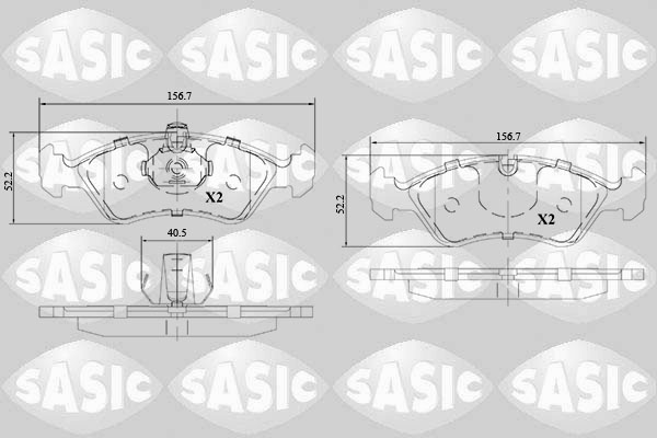 SASIC 6216142 Kit pastiglie freno, Freno a disco-Kit pastiglie freno, Freno a disco-Ricambi Euro