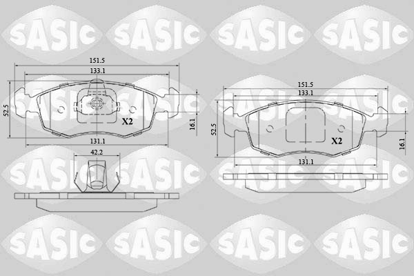 SASIC 6216144 Kit pastiglie freno, Freno a disco-Kit pastiglie freno, Freno a disco-Ricambi Euro