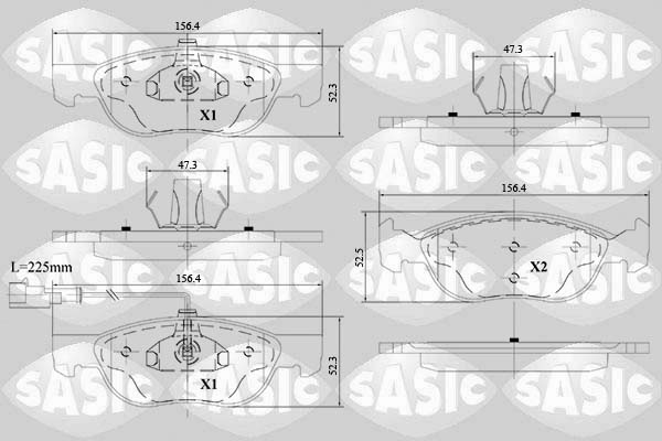 SASIC 6216150 Kit pastiglie freno, Freno a disco-Kit pastiglie freno, Freno a disco-Ricambi Euro