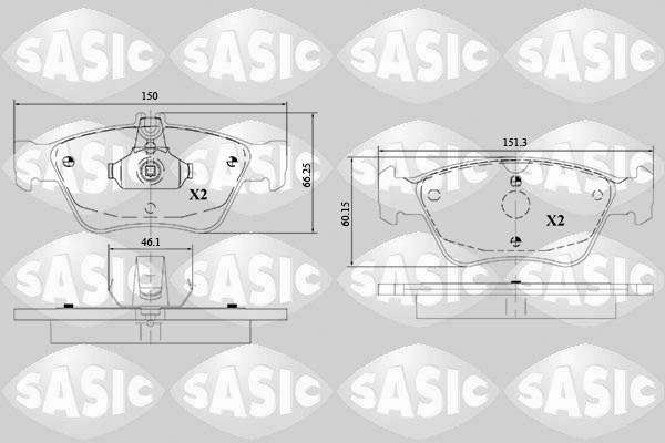 SASIC 6216151 Kit pastiglie freno, Freno a disco-Kit pastiglie freno, Freno a disco-Ricambi Euro