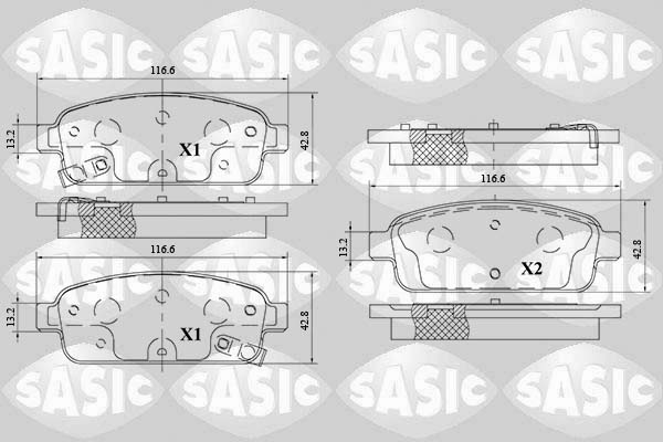 SASIC 6216153 Kit pastiglie freno, Freno a disco-Kit pastiglie freno, Freno a disco-Ricambi Euro