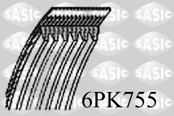 SASIC 6PK755 Cinghia Poly-V