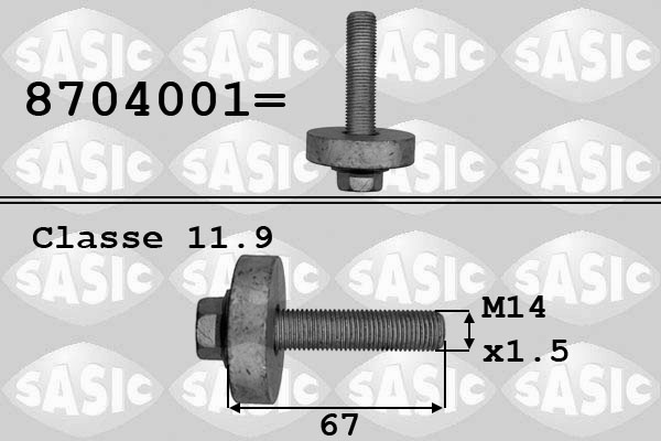 SASIC 8704001 Bullone puleggia-Bullone puleggia-Ricambi Euro