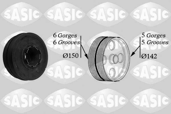 SASIC 9001810 Puleggia cinghia, Albero a gomiti