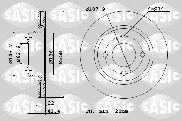 SASIC 9004817J Discofreno-Discofreno-Ricambi Euro