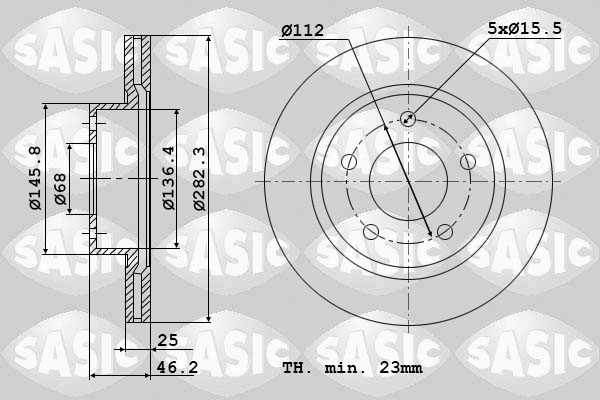 SASIC 9004883J Discofreno-Discofreno-Ricambi Euro