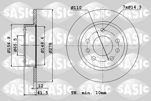 SASIC 9004889J Discofreno-Discofreno-Ricambi Euro