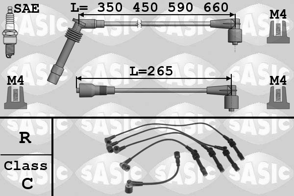 SASIC 9286004 Ignition Cable Kit for OPEL