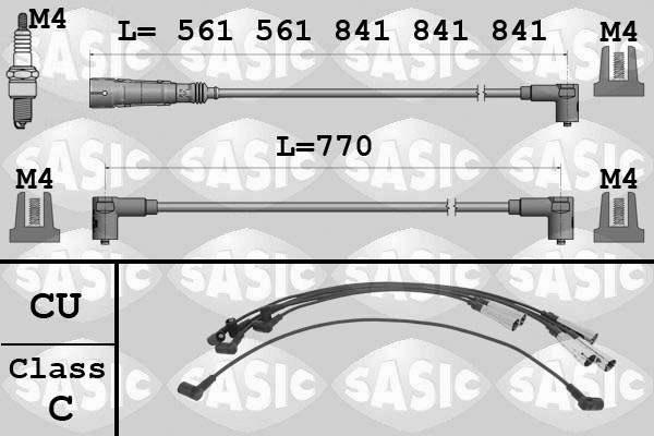 SASIC 9286075 Ignition Cable Kit for VW
