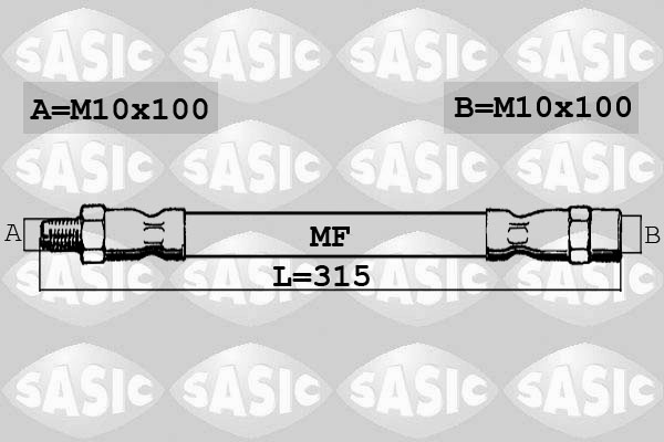 SASIC SBH6390 Ελαστικός σωλήνας φρένων μπροστινός άξονας for VOLVO