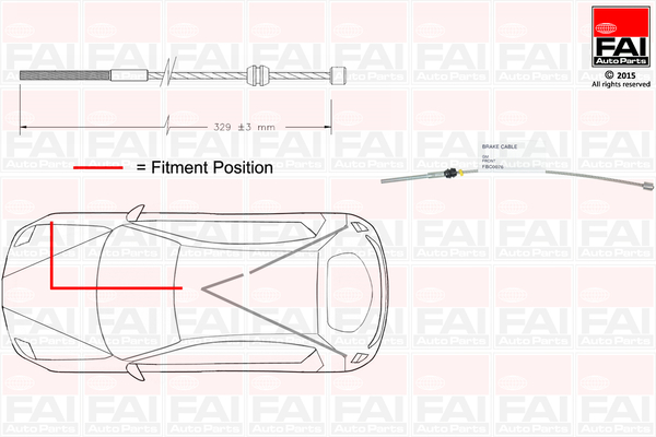 FAI AutoParts FBC0076 Cable Pull, parking brake
