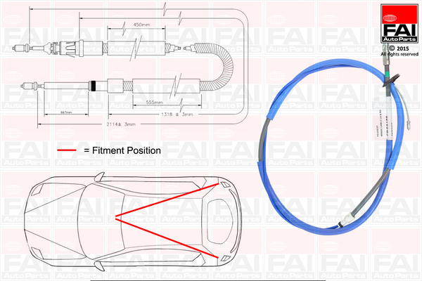 FAI AutoParts FBC0120 Cable Pull, parking brake