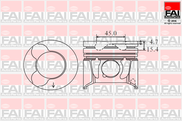 FAI AutoParts PK6-000 Piston for CITROËN FIAT FORD LANCIA PEUGEOT VOLVO