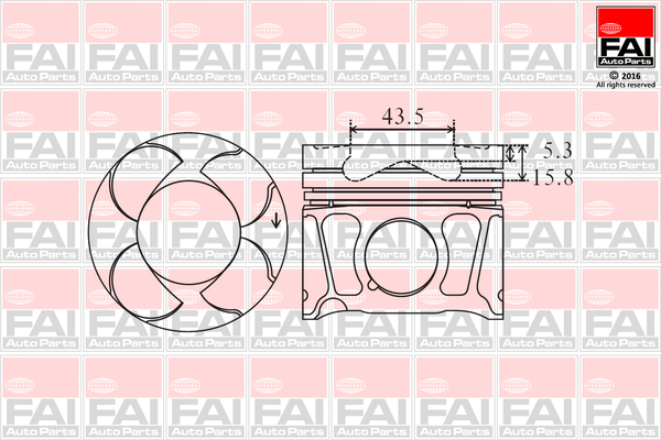 FAI AutoParts PK8-000 Piston for ALFA ROMEO CHRYSLER FIAT LANCIA OPEL SAAB VAUXHALL