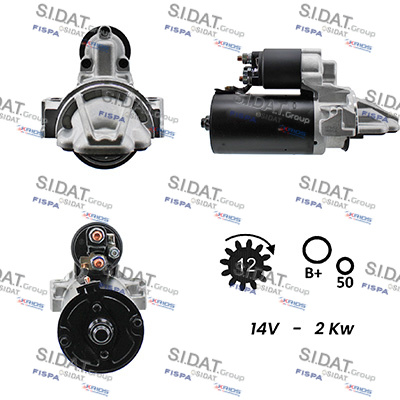 SIDAT S12BH0004 Starter for CITROËN FIAT FORD LAND ROVER PEUGEOT