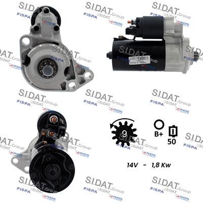 SIDAT S12BH0142A2 Starter for AUDI FORD MERCEDES-BENZ SEAT SKODA VW