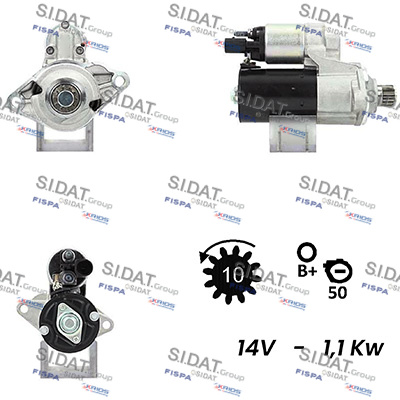 SIDAT S12BH0251A2 Starter for AUDI SEAT SKODA VW