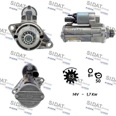SIDAT S12BH0450 Starter for AUDI SEAT SKODA VW