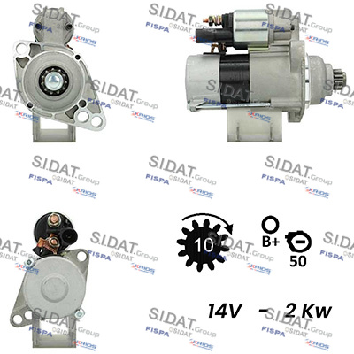 SIDAT S12VA0015A2 Starter for AUDI SEAT SKODA VW