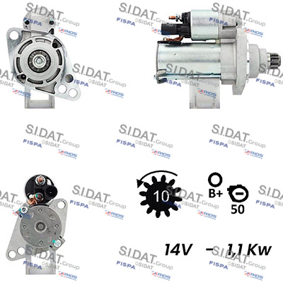 SIDAT S12VA0072A2 Starter for AUDI SEAT SKODA VW