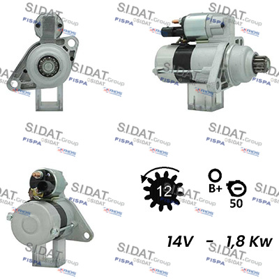 SIDAT S12VA0349A2 Starter for AUDI SEAT SKODA VW