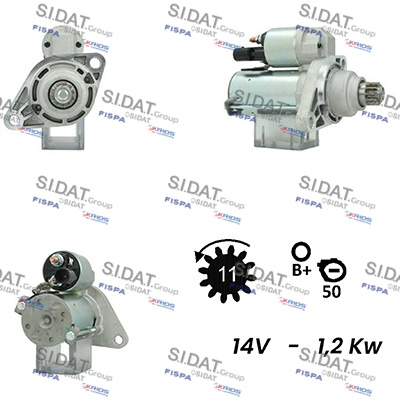 SIDAT S12VA0632A2 Starter for AUDI SEAT SKODA VW