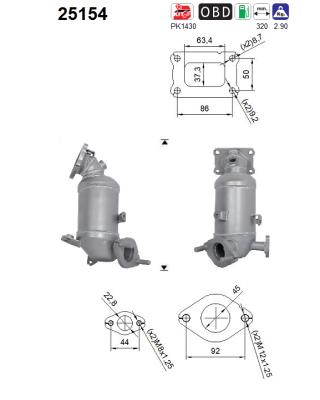 AS 25154 Καταλύτης for HYUNDAI KIA