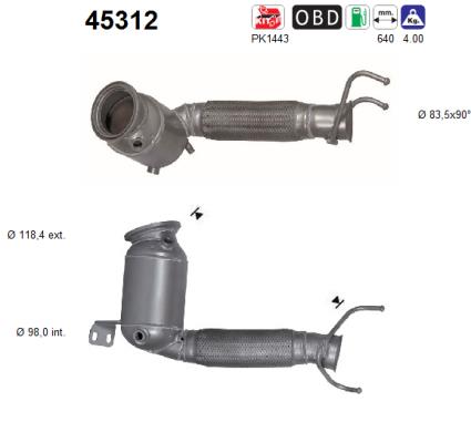 AS 45312 Catalytic Converter for BMW MINI