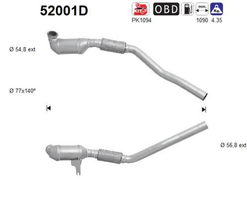 AS 52001D Catalytic Converter for DODGE