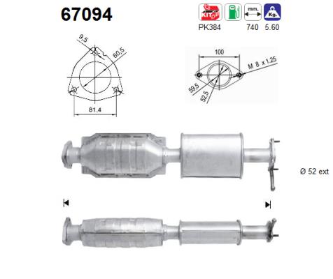 AS 67094 Catalytic Converter for LANCIA