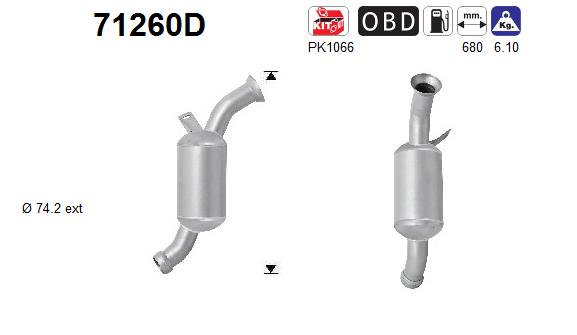 AS 71260D Καταλύτης for MERCEDES-BENZ