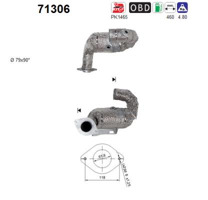 AS 71306 Catalytic Converter for MERCEDES-BENZ