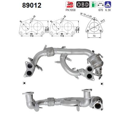 AS 89012 Καταλύτης for SUBARU