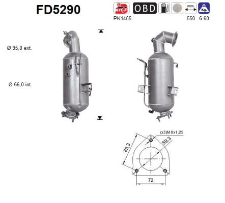 AS FD5290 Soot/Particulate Filter, exhaust system