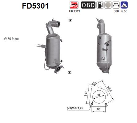 AS FD5301 Soot/Particulate Filter, exhaust system