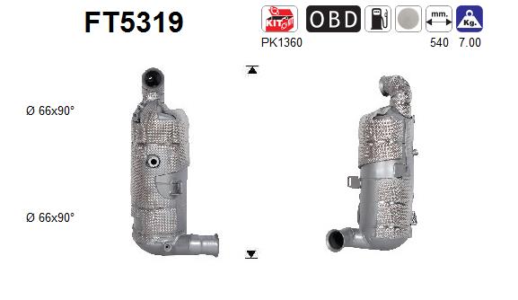 AS FT5319 Soot/Particulate Filter, exhaust system
