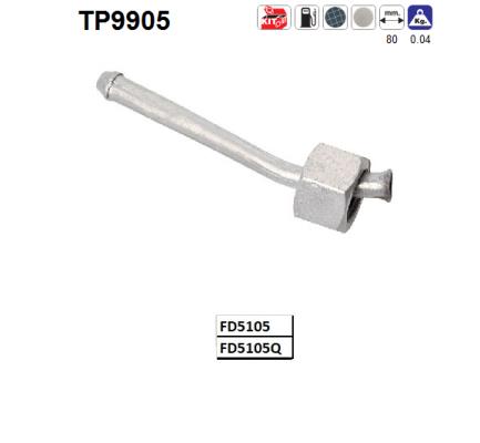 AS TP9905 Σωλήνας πίεσης, αισθητήρας πίεσης (φίλτρο σωματιδίων/κάπνας) for FORD
