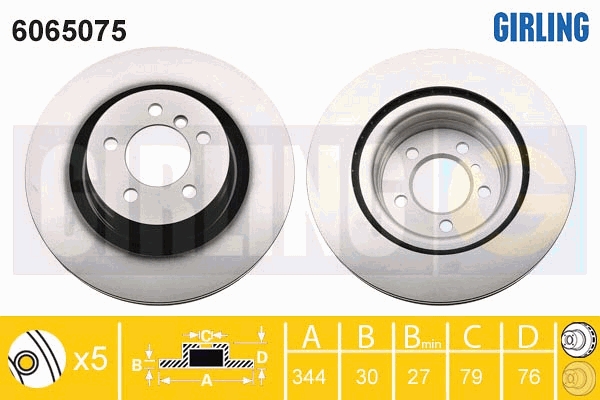 GIRLING 6065075 Δισκόπλακα for LAND ROVER