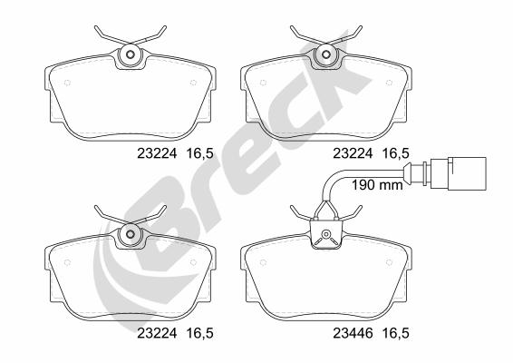 BRECK 23224 00 702 10 fékbetétkészlet, tárcsafék FORD VW