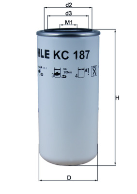 MAHLE KC 187 Palivový filter