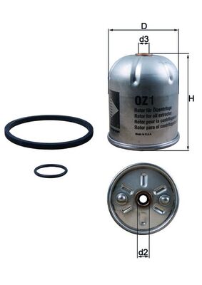 MAHLE OZ 1D Oil Filter for...