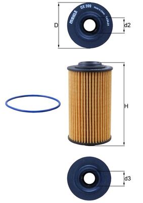 MAHLE OX 399D Oil Filter...