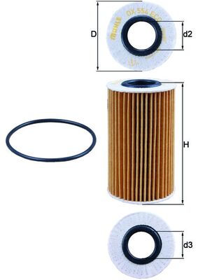 MAHLE OX 554D1 Oil Filter...