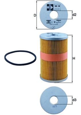 MAHLE OX 18D Oil Filter for VOLVO BM